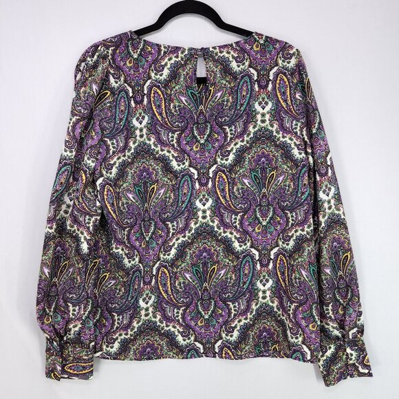JCrew Blouse Womens Medium Talitha Paisley Print Long Sleeve Top - Picture 3 of 13